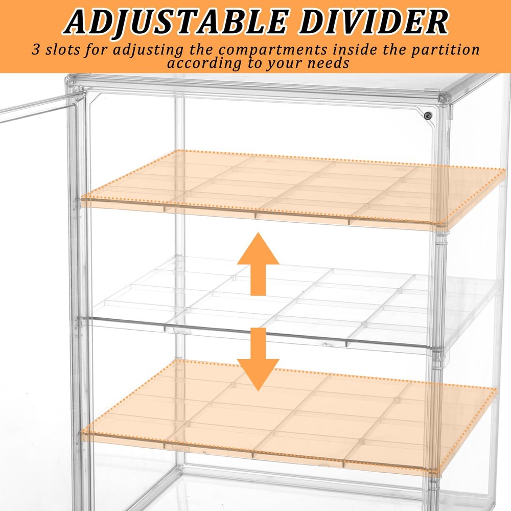4 Layers Adjustable Clear Bread Storage Box for Kitchen Countertop Large
