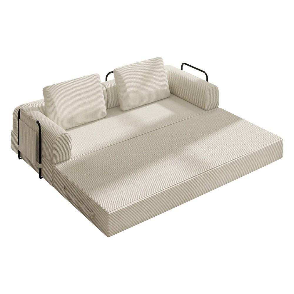 Modern Compression Sofa Folding Sleeper Sofa Bed Floor Couch w/ Sturdy Frame