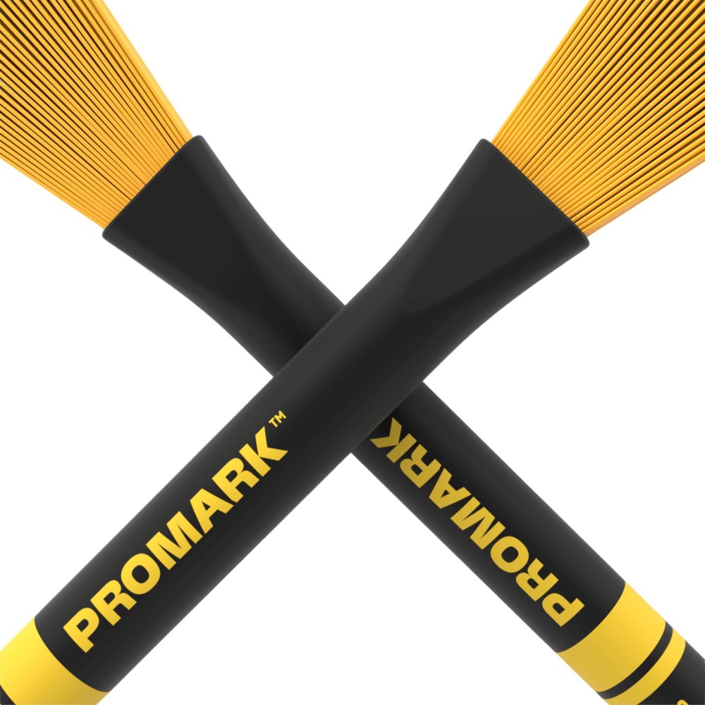 ProMark Light Nylon 5B Retractable Brushes, Black/Yellow