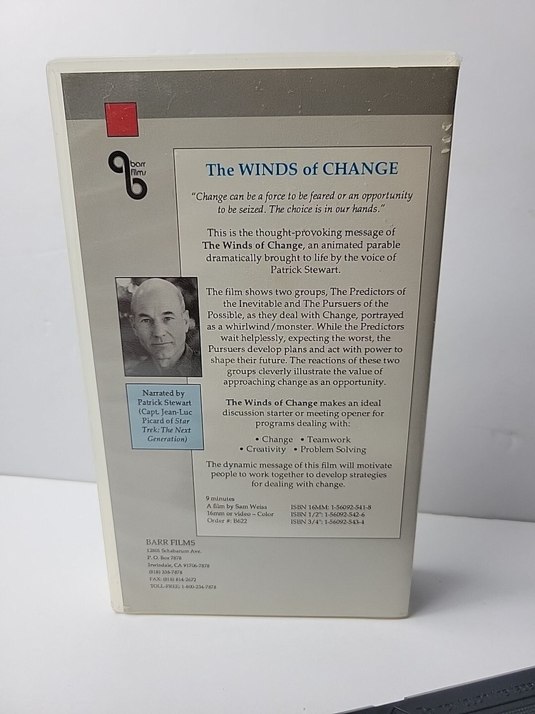 VHS Tape Winds OF Change Patrick Stewart Problem Solving Management Teamwork TD