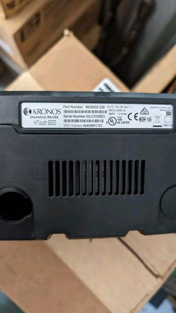 KRONOS 8609000-028 INTOUCH 9000 TIME CLOCK UNTESTED