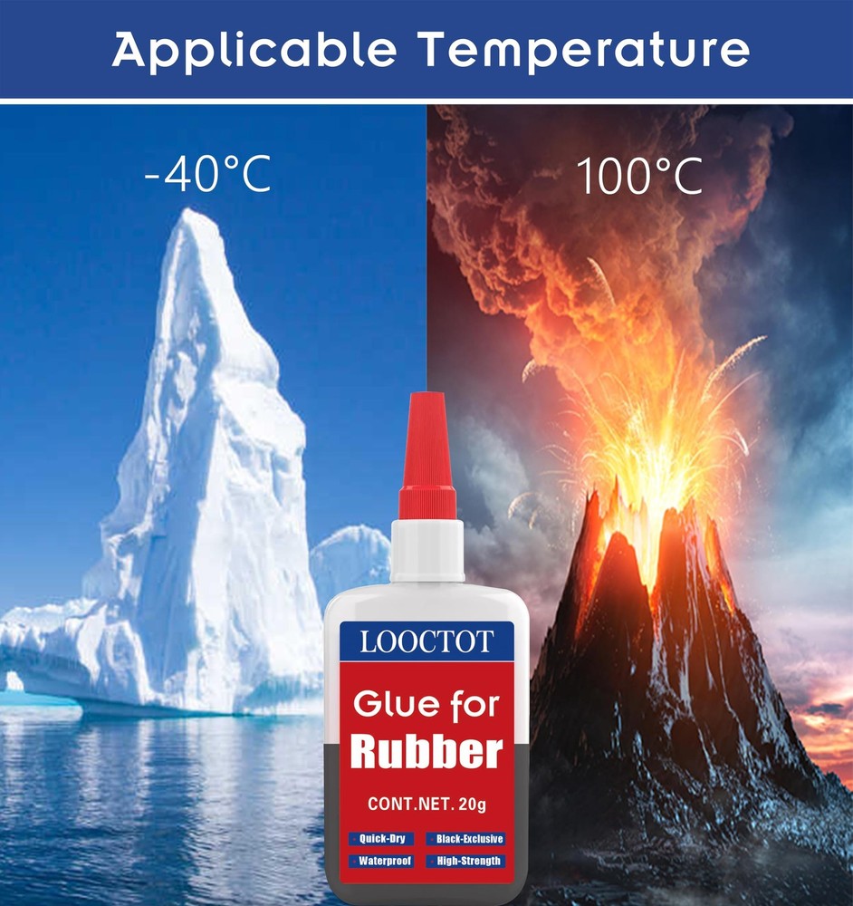 LOOCTOT Black Rubber Glue,Super Instant Glue Bonding Between black