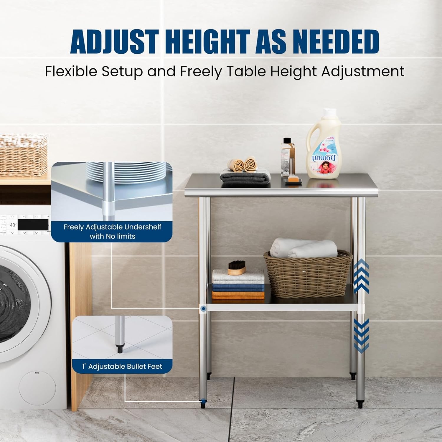 New Stainless Steel Prep Work table Commercial Kitchen Restaurant 24''x30'' NSF