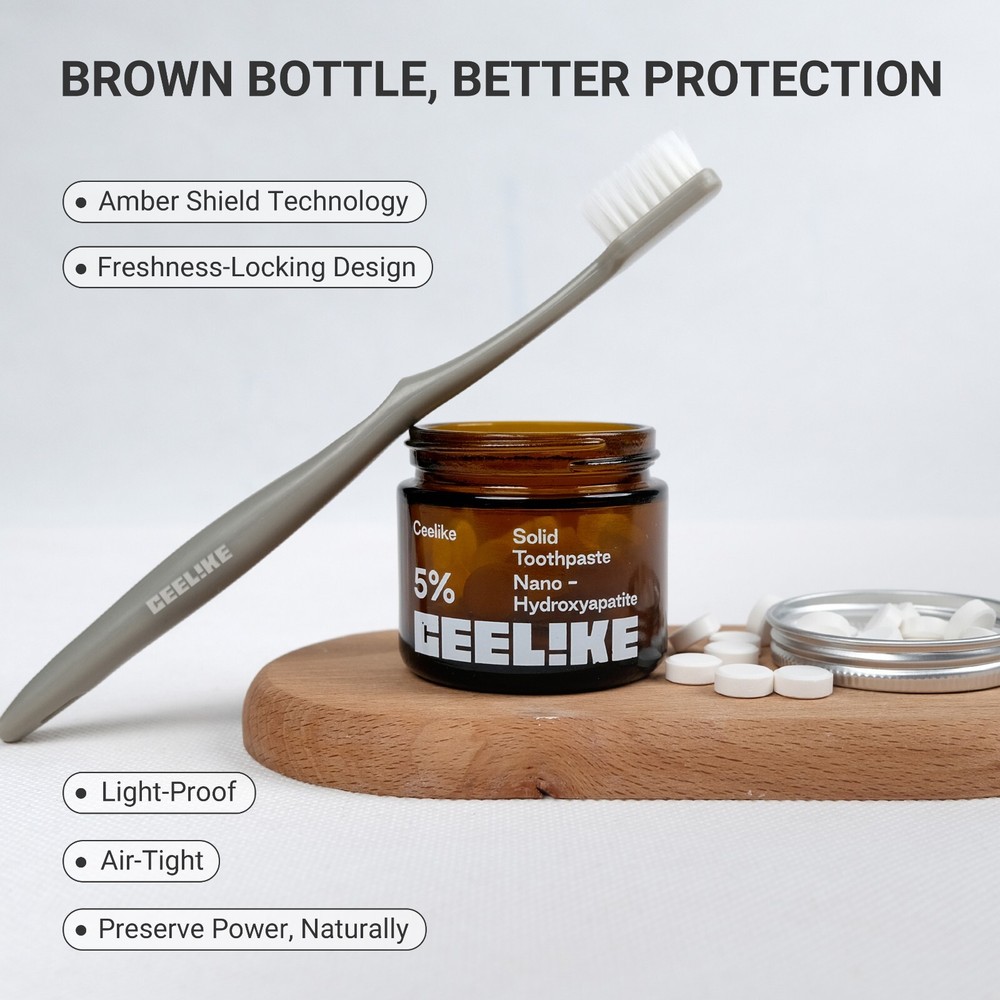 CEELIKE 5% Hydroxyapatite Solid Toothpaste - Enamel Strengthening - 186 Tablets