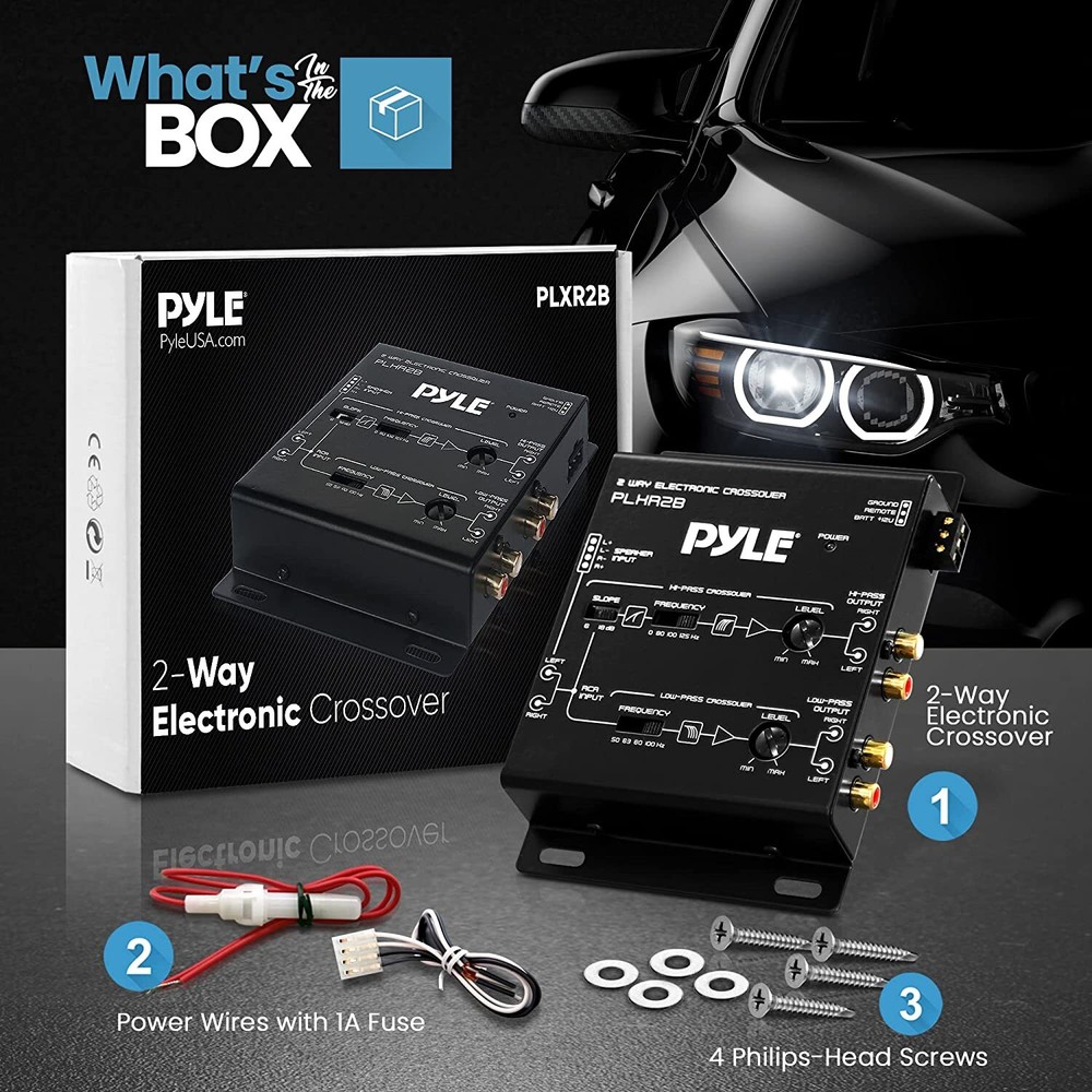 Pyle PLXR2B 2-Way Electronic Audio Crossover