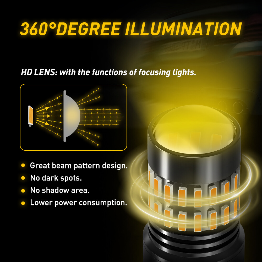 AUXITO 4157 3156 3157 LED Turn Signal Light Bulbs CANBUS Anti Hyper Flash Amber