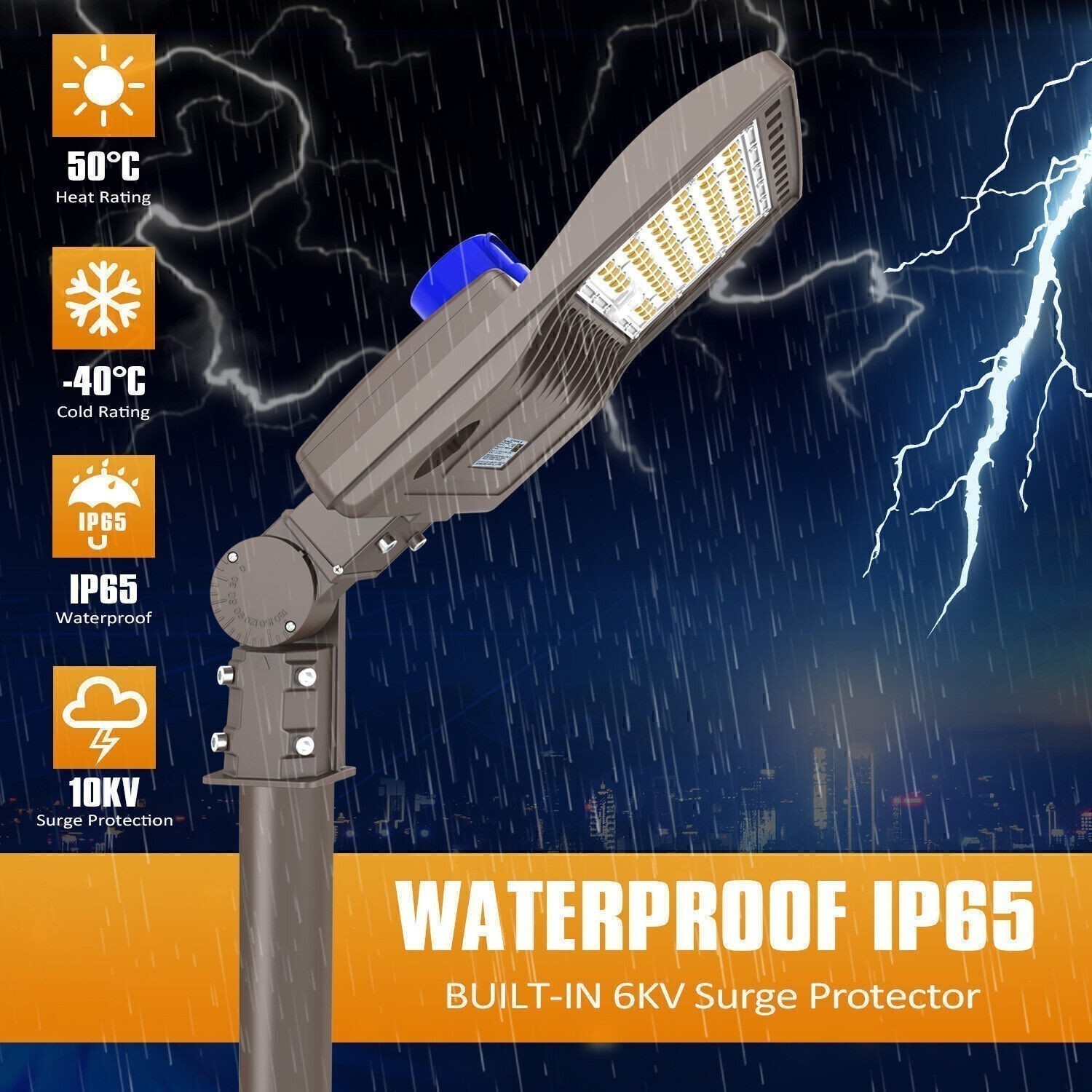 200W LED Shoebox Pole Light Outdoor Street Parking Lot Fixture with Photocell