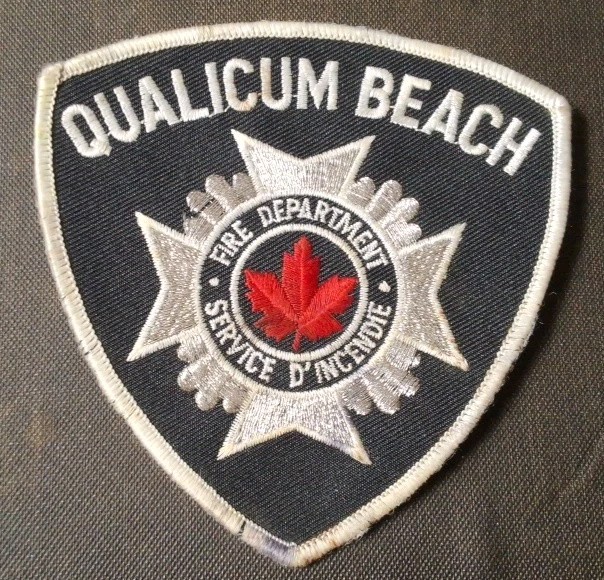 Qualicum Beach Fire Department Worn White Shoulder Patch