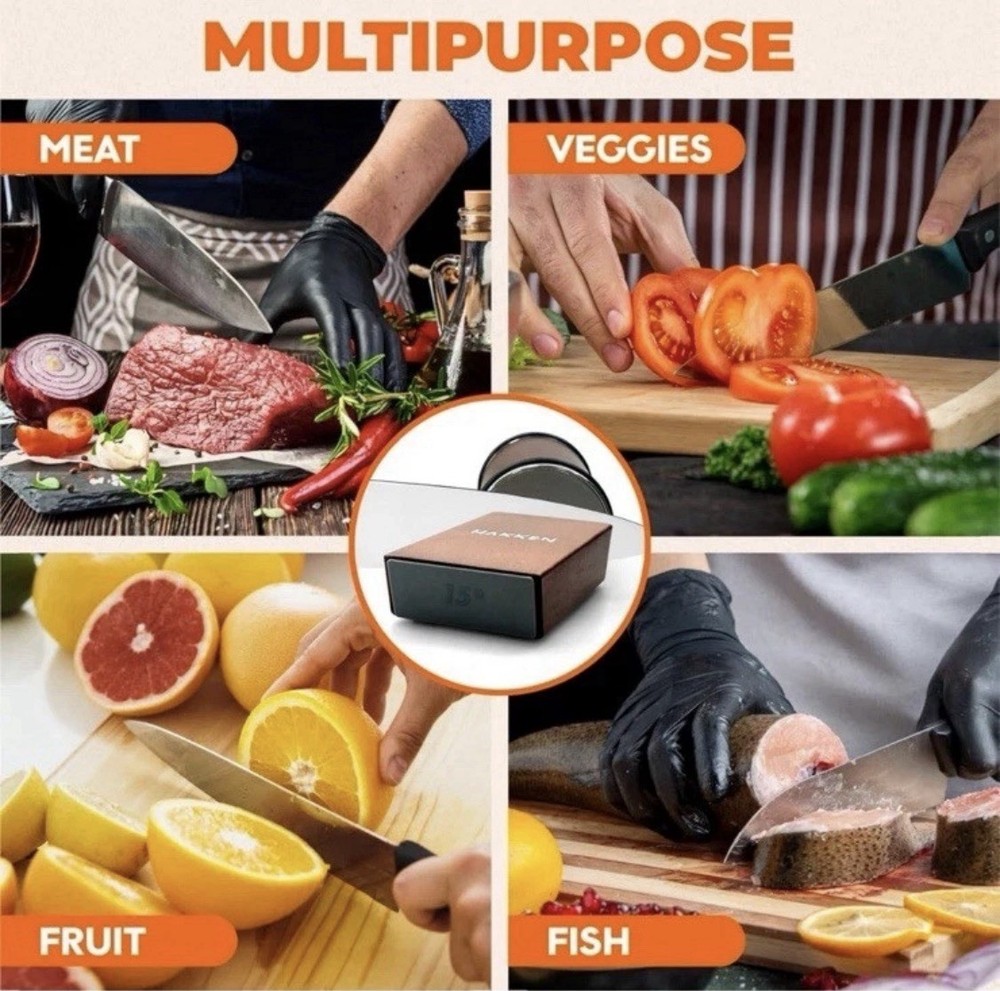 HAKKEN Rolling Knife Sharpener Kit with Diamond Sharpening Stone for kitchen kni
