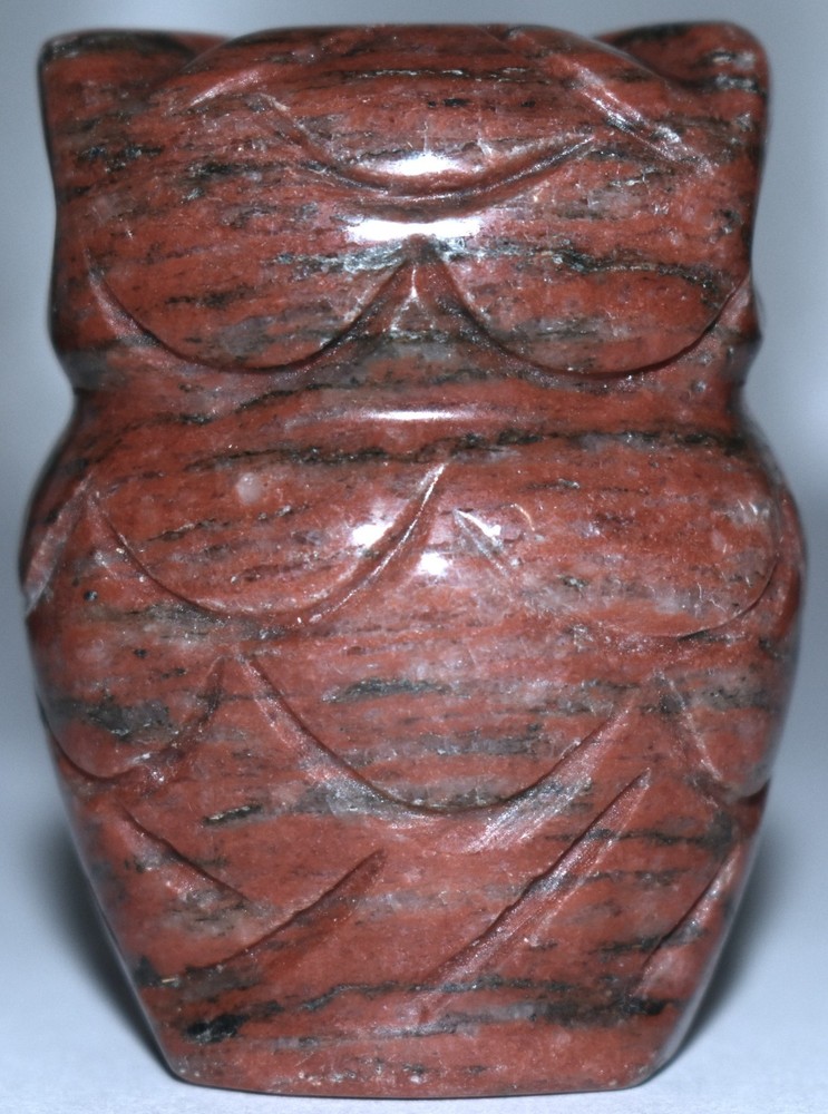 Pretty Brecciated Red Jasper Owl 2"/103 Grams