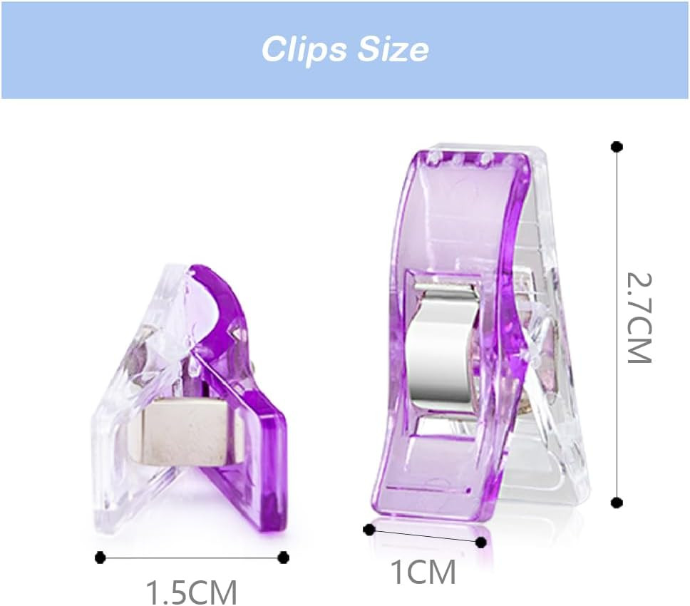 Sewing Clips, 100 Pcs with Plastic Box, Assorted Colors Quilt Clips Quilting Cli