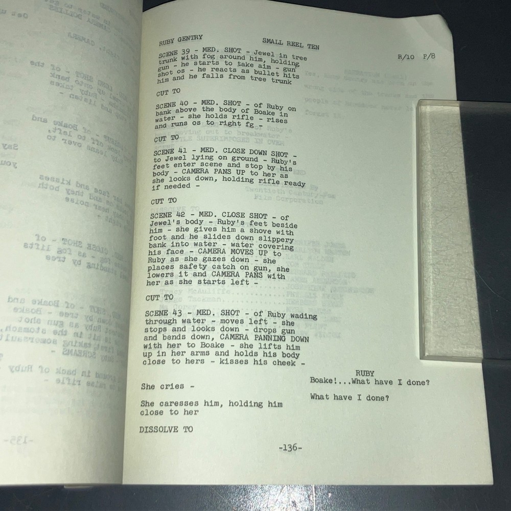 RUBY GENTRY (c1952) Heston/Jones - Scarce Moviola Continuity / SELZNICK +COA!