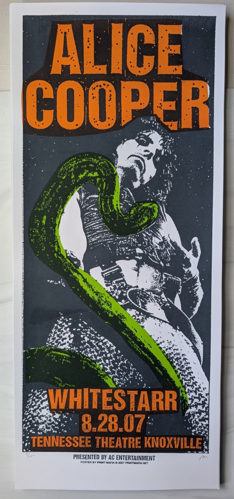 Alice Cooper '07 Artist signed/numbered Silkscreen Concert Poster by Print Mafia