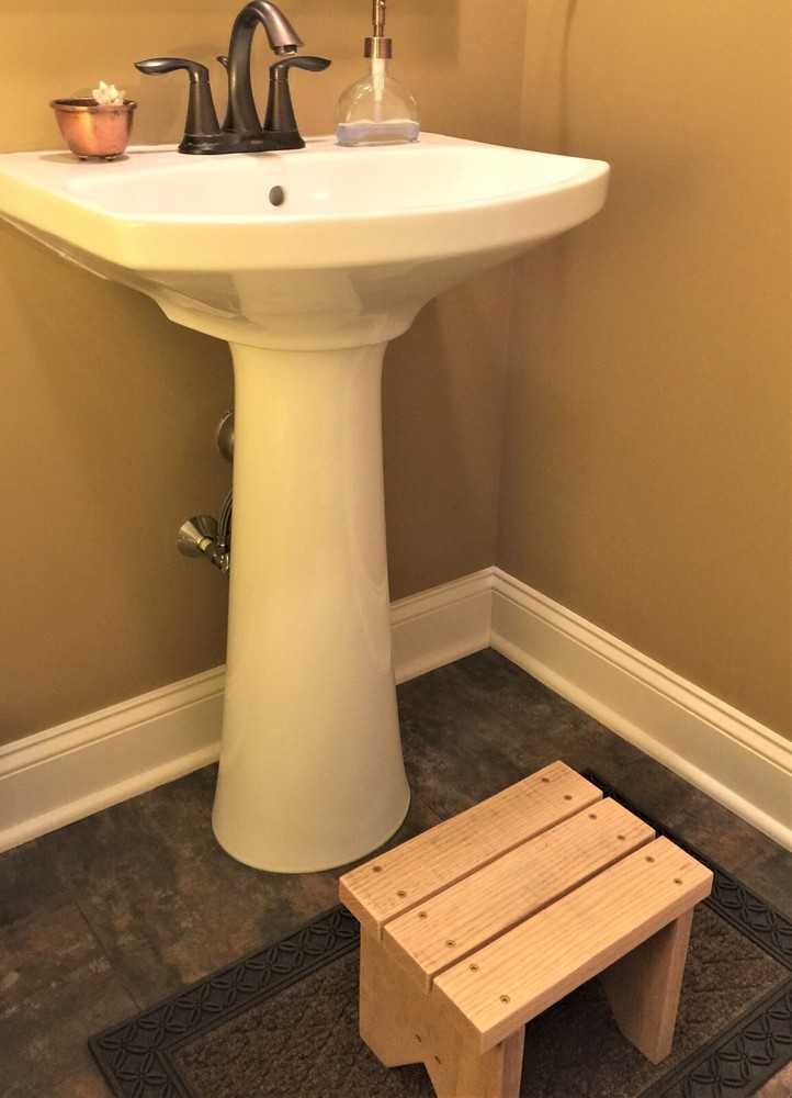 Amish Reclaimed Wood Foot / Step Stool. Natural, Rustic, Solid. 8.5x12x8"
