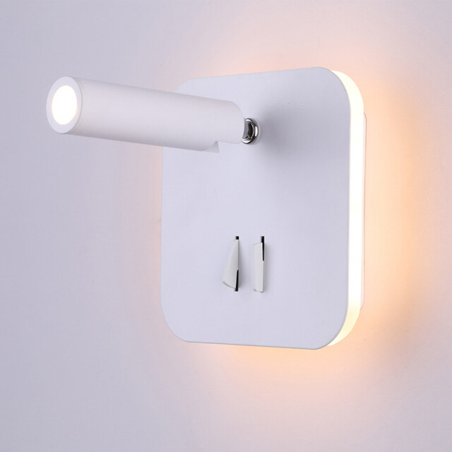 10W LED Wall Light Fixture Adjustable Spotlight Bedside Reading Lamp Dual Switch