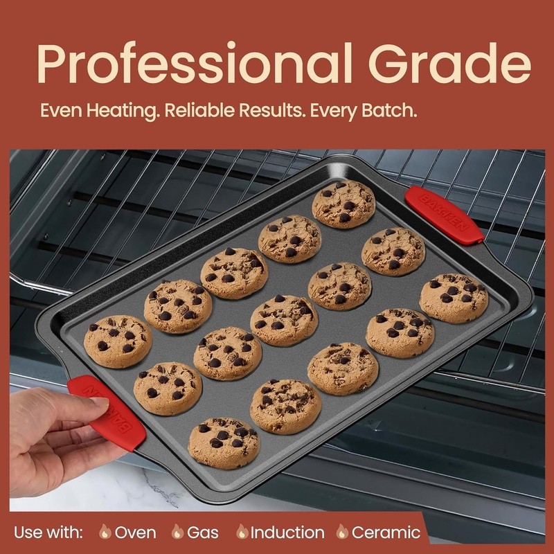 Nonstick Carbon Steel 8-Piece Bakeware Set Stackable Oven Safe Baking Pans New