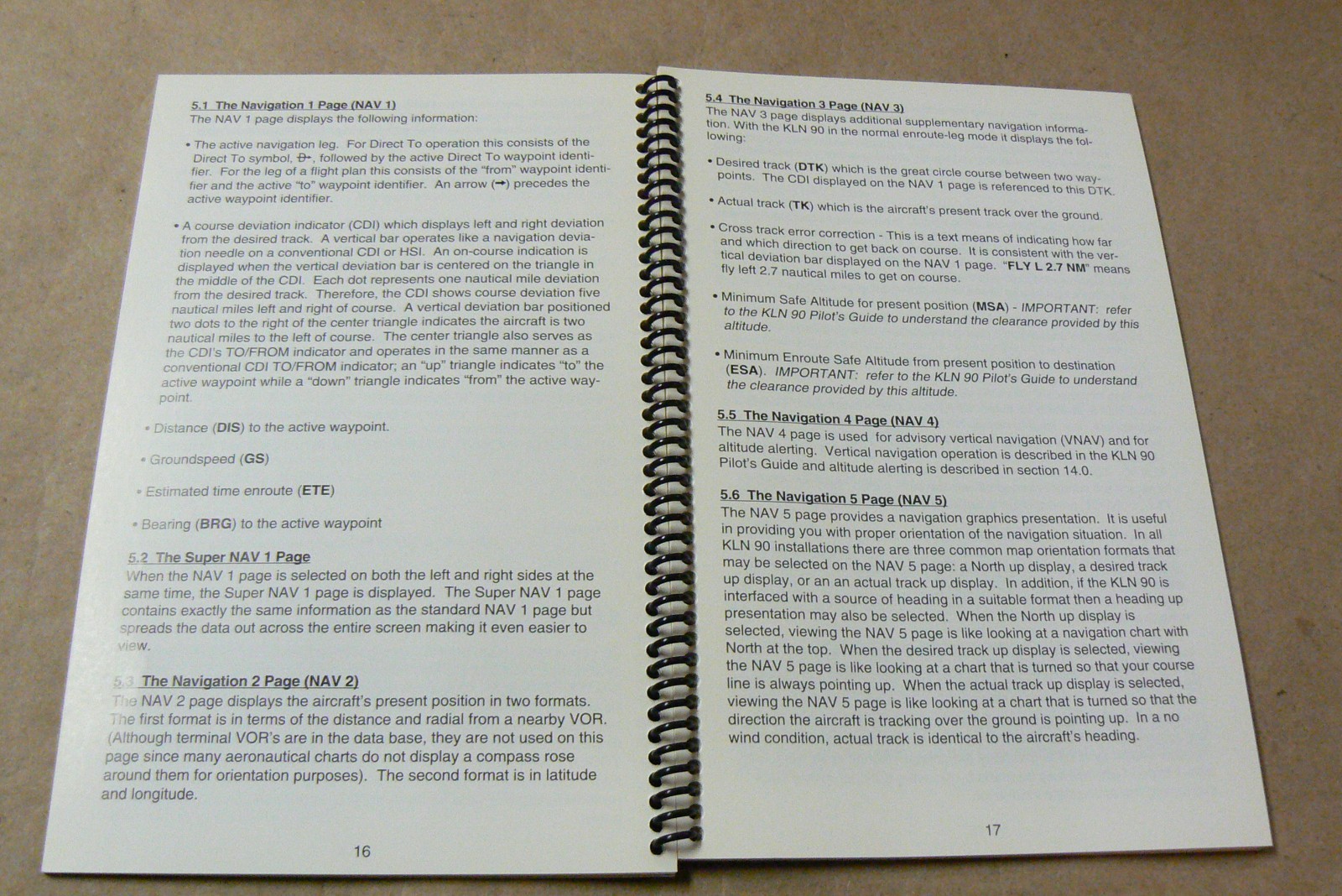 Bendix King KLN 90 GPS Abbreviated Operational Manual