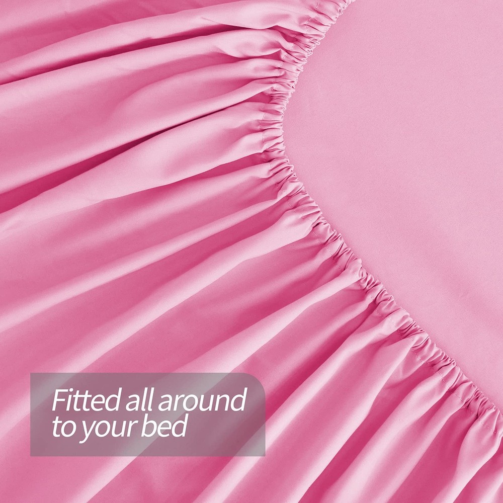 Queen Sheets Set (4 Piece), Super Soft Brushed Microfiber Bed Sheets with 16 ...