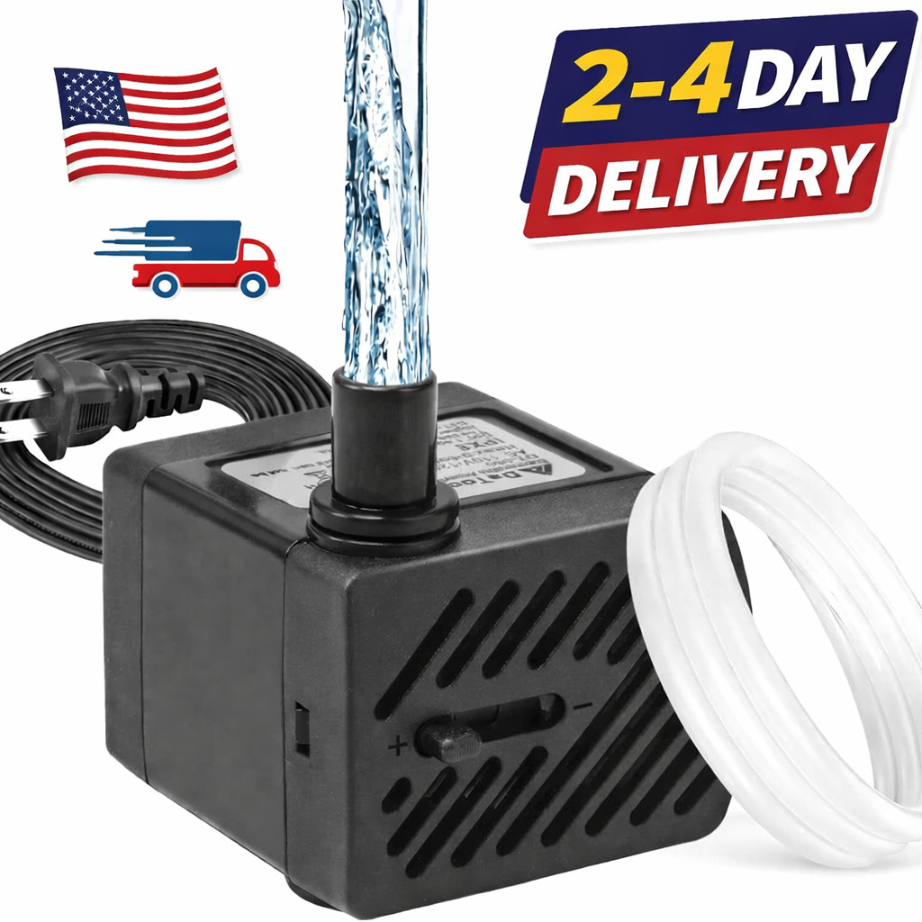 50GPH 3W Small Submersible Water Pump Mini Fountain Pump Ultra Quiet for Aquariu