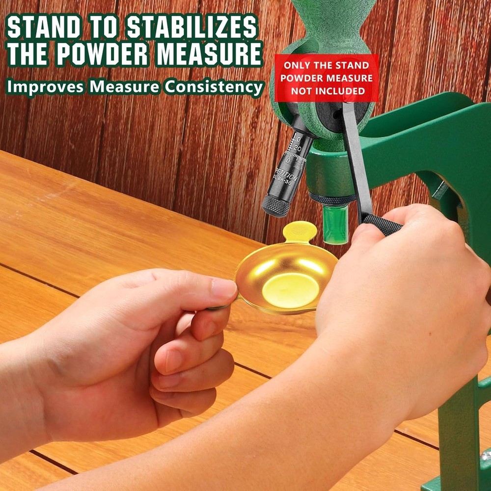 Powder Measure Stand, Professional Grade 7/8"-14 Thread Thread, Green
