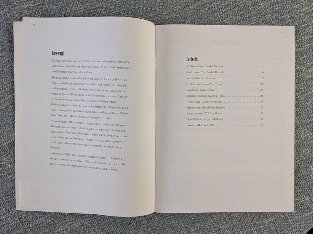 Contest Winners Book 3 Intermediate to Late Intermediate Solos