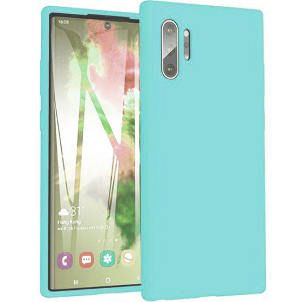 Samsung Note 10 PLUS Liquid Silicone Gel Rubber Shockproof Case LIGHT BLUE