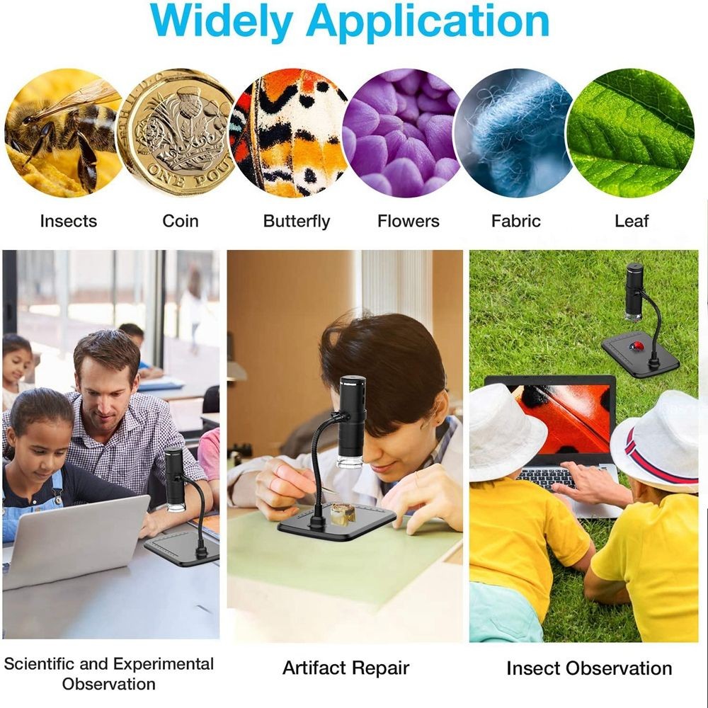 1000X Digital Microscope HD LED USB WiFi Microscope for Smartphone PCB US