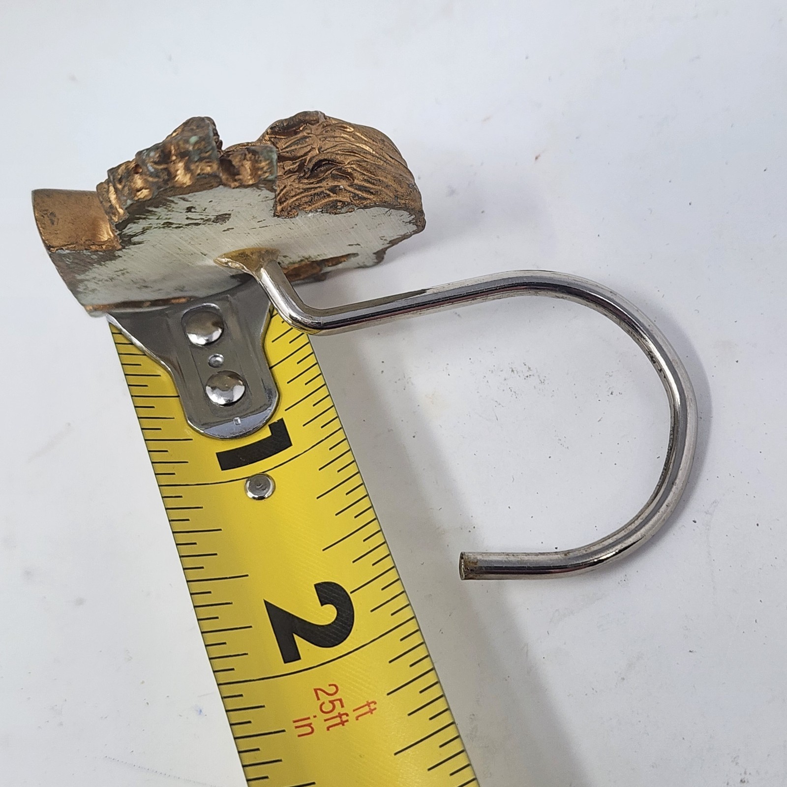 Gold Painted Angel Cherub Shower Curtain Hook Resin Stainless Set of 12