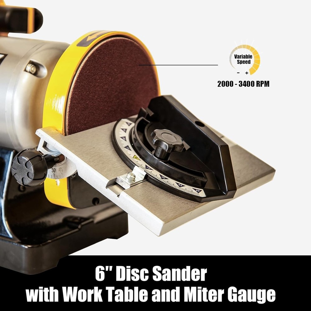 Benchtop Belt Disc Sander 1x30 6 Inch Variable Speed