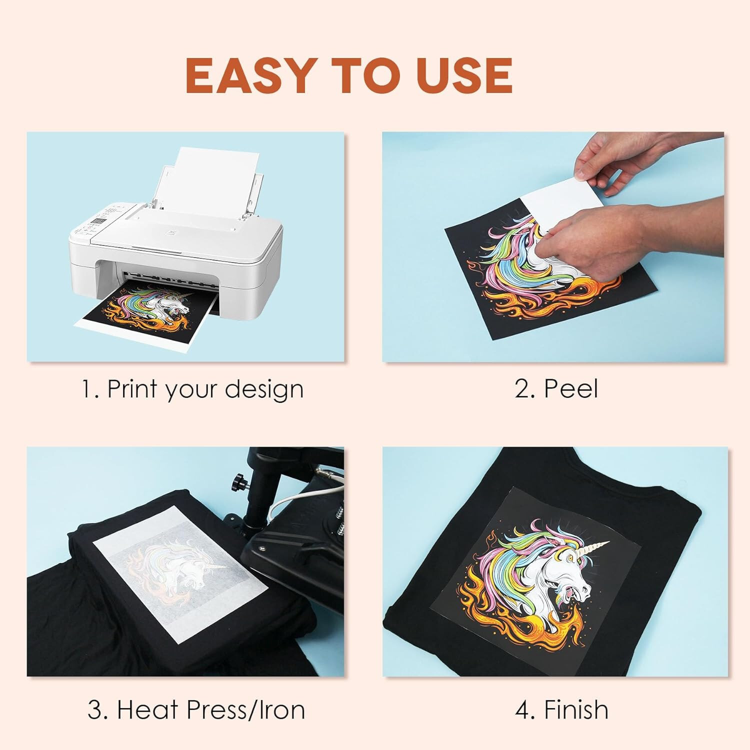 A-SUB Inkjet Printable Heat Transfer Paper 11x17 Iron-On Dark Fabric 10 Sheets