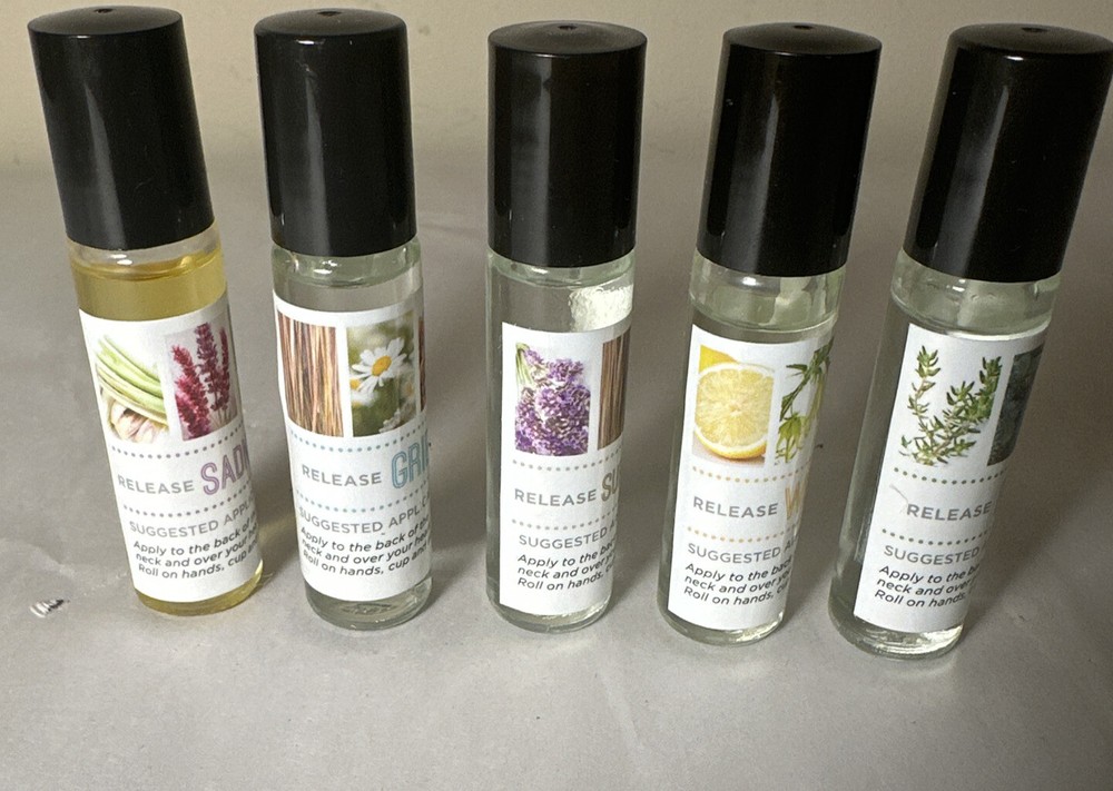 (5) Release Essential Oil Roller Bottles for Mood