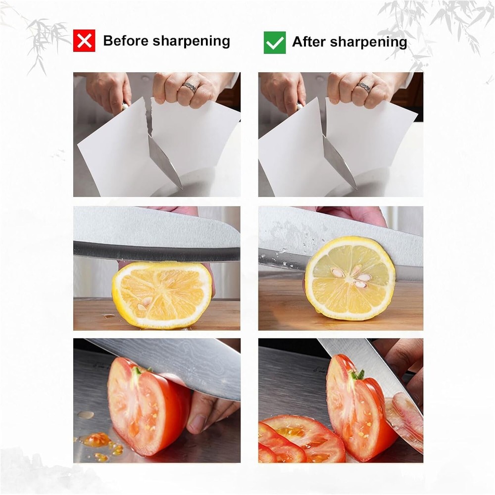 Razor Sharp Knife Sharpening Stone Set – Safe & Easy with Cut-Resistant Gloves