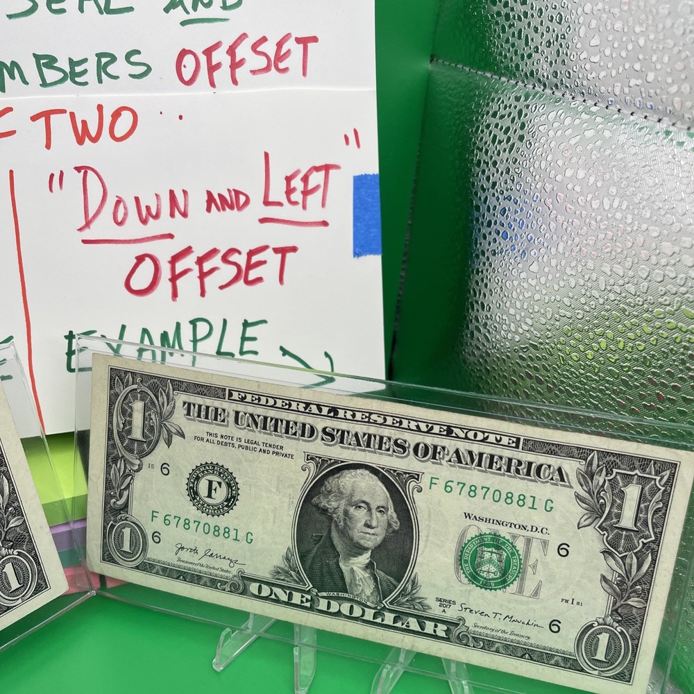 OFFSET THIRD PRINT ERROR Serial #’s & Treasury Seal MISALIGNED SET OF TWO 💵💵