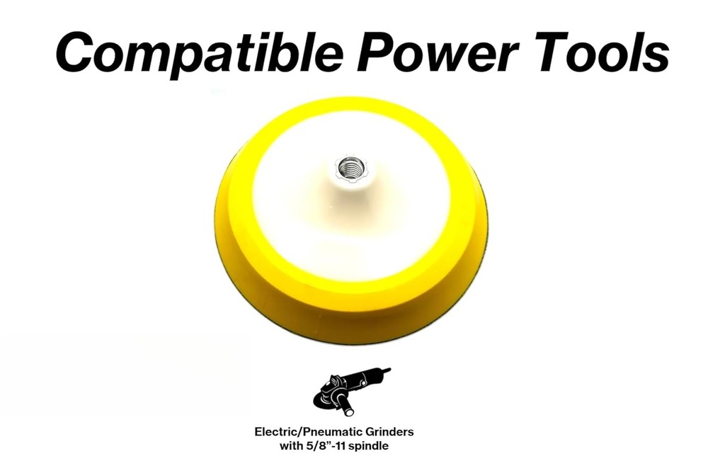 8-inch premium hook-and-loop backing plate,