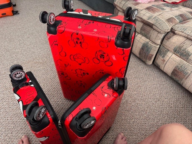 Full Size Mickey Mouse Comic Strip Suitcase, Hard Shell, Rollers 28" and 24"