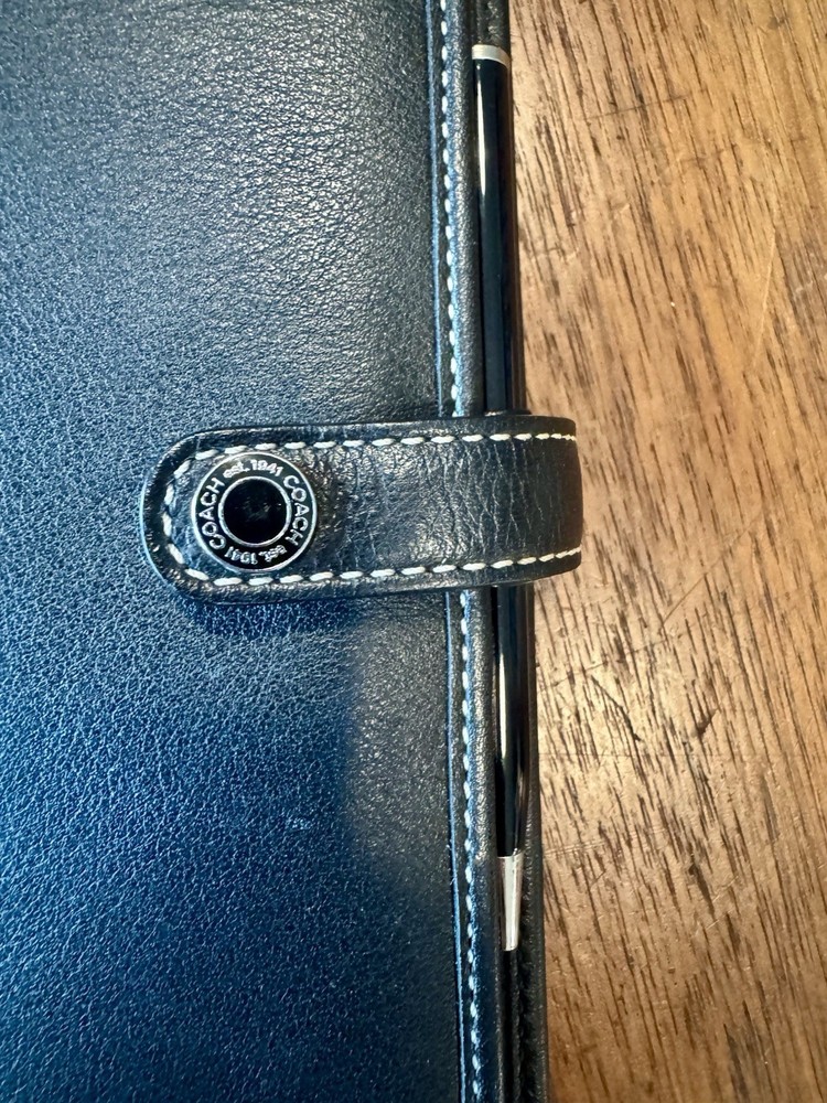 Vintage Coach Black Leather Day Planner