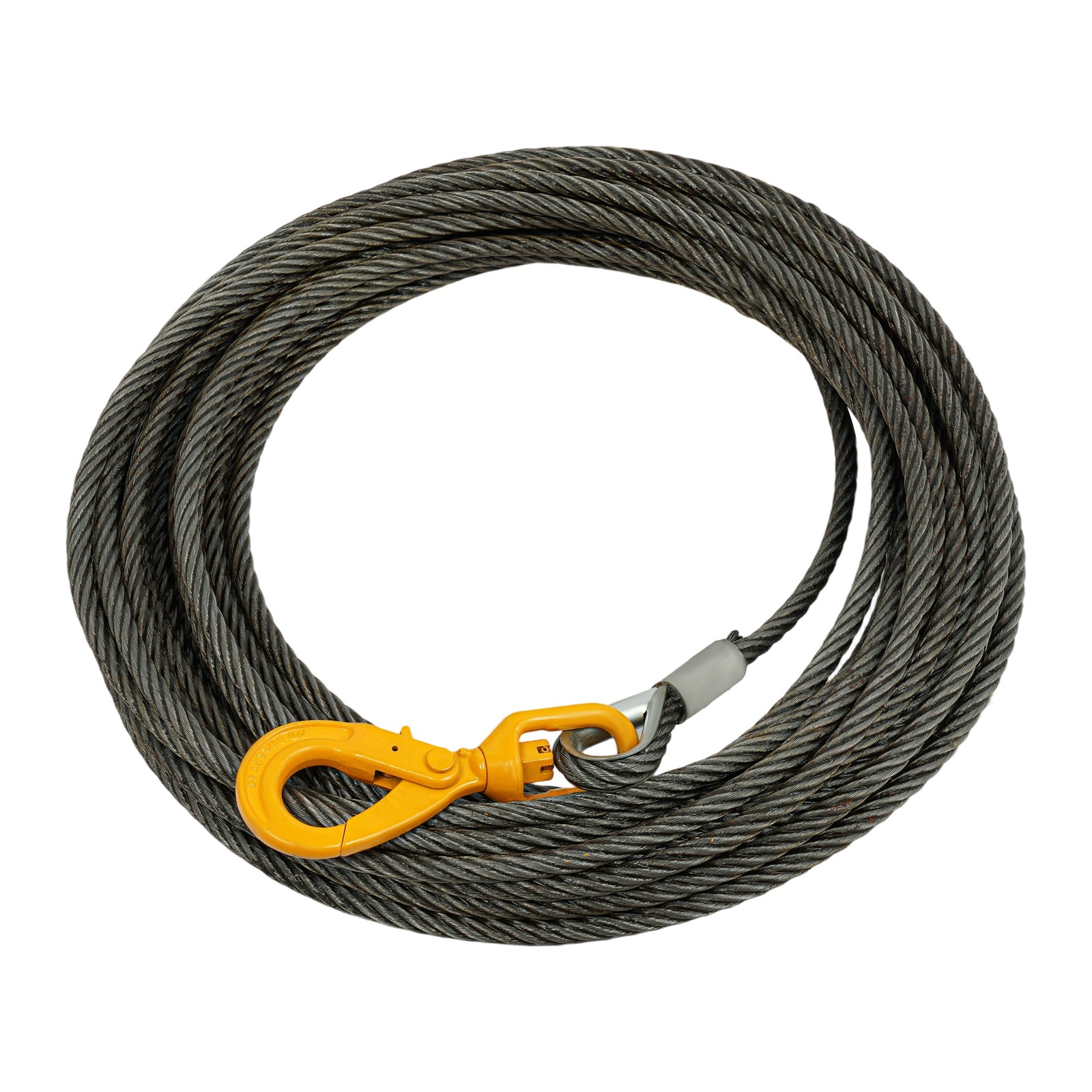 9/16in*100FT Steel Winch Cable Wire Rope w/ Swivel Self-locking Hook 4409.25 lbs