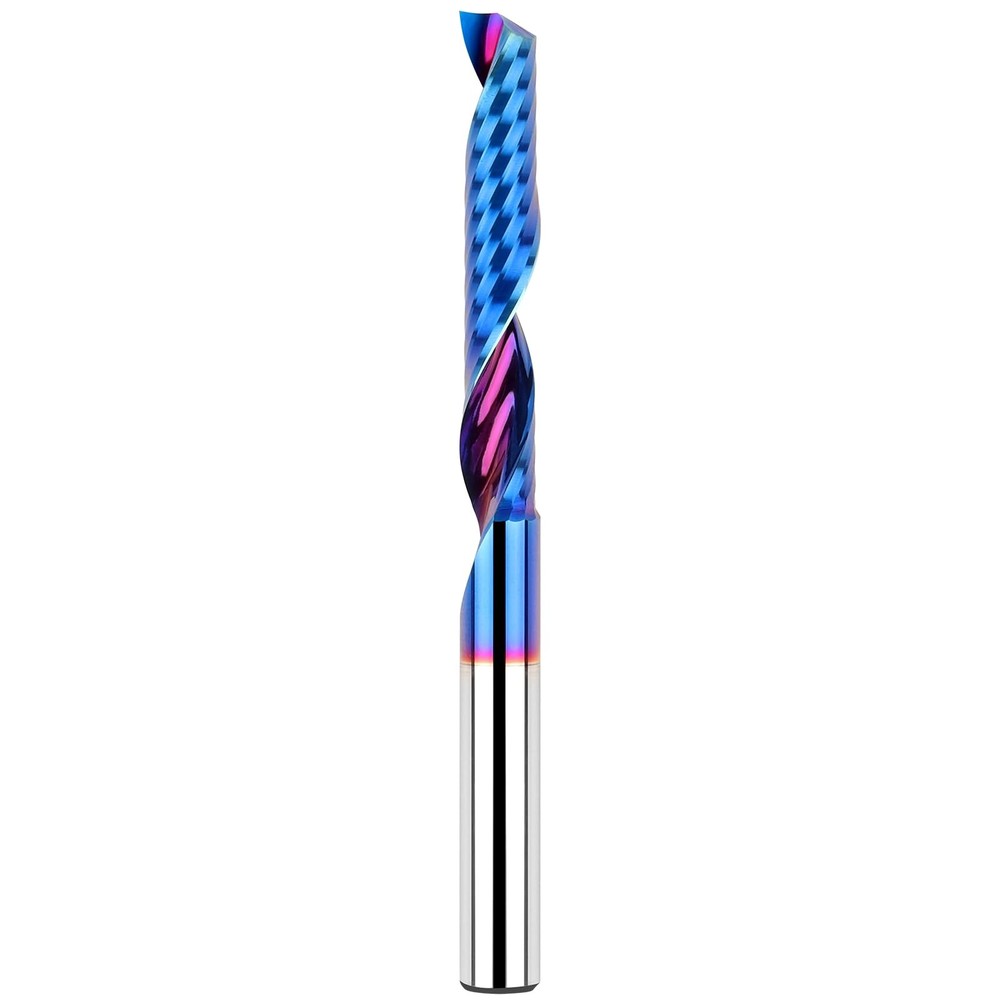 EANOSIC Solid Carbide Single Flute End Mill 1/4” Shank, Extra Long 3" Upcut CNC