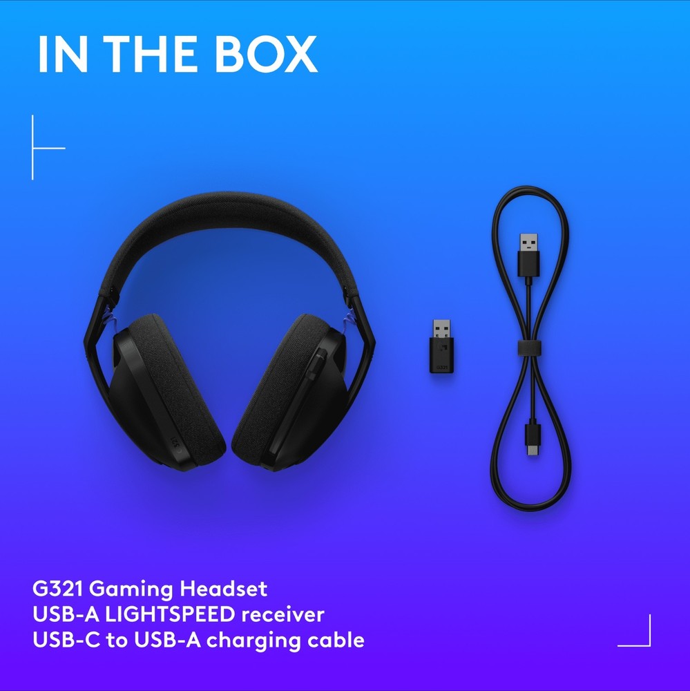 Logitech G321 LIGHTSPEED Wireless Gaming Headset - Black