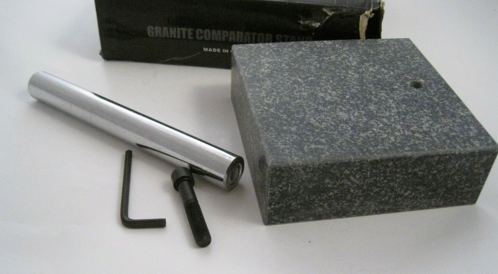 MSC 06519045 GRANITE Comparator Gage Stand - 6" x 6" Rectangle Base - 8" Post