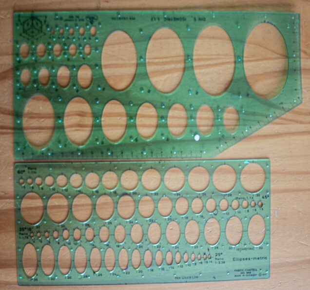 draughting pens and stencils