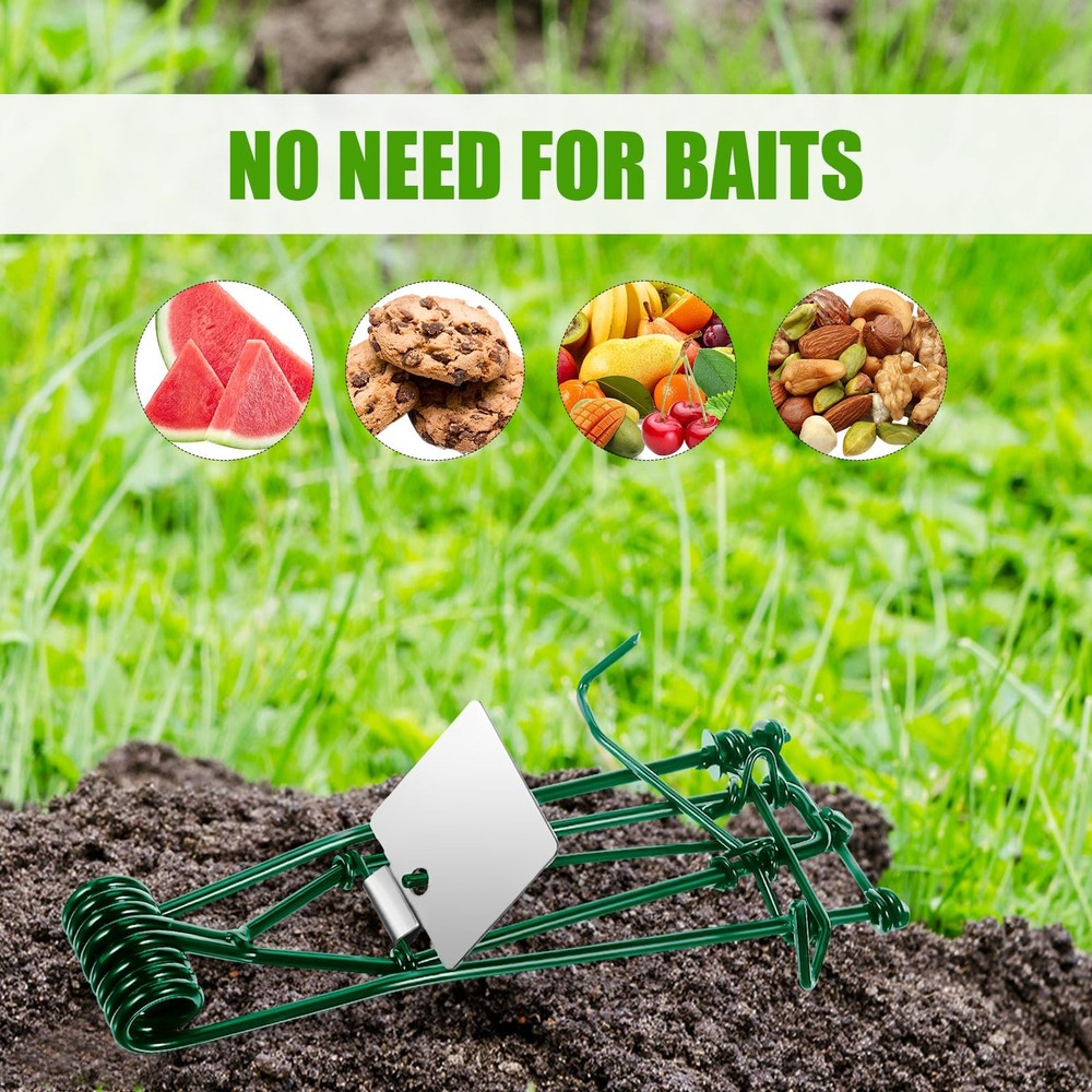 Metal Mole & Gopher Trap - Reusable Tactical Mole Gopher Killer Outdoor Vole ...