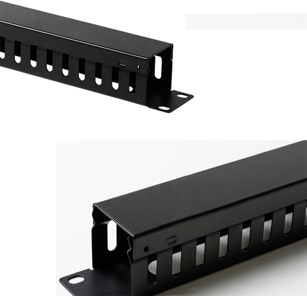 2-Pack 19 Inch 1U Cable Management Horizontal Cable Rack Mount Manager with m...