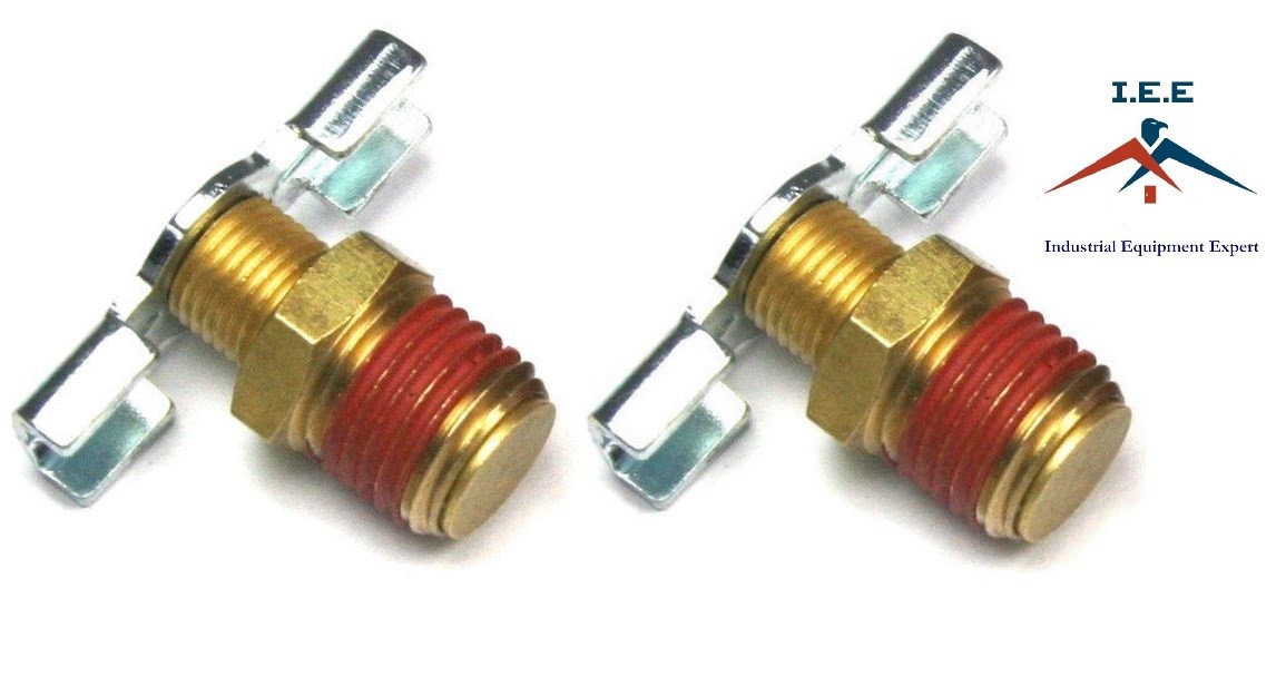 2 x Drain Valve 1/4'' NPT Petcock Water For Air Compressor Tank Replacement Part