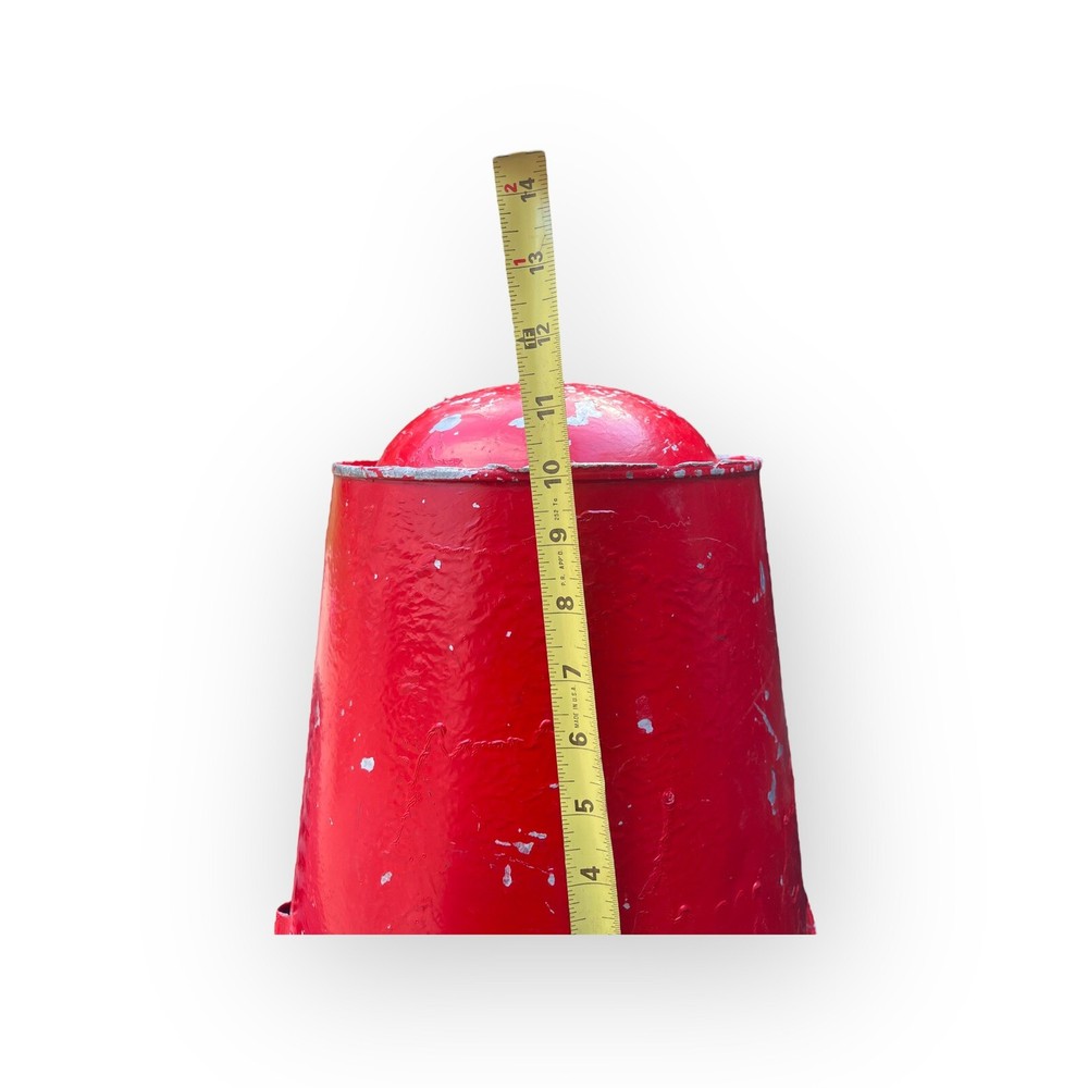 Vintage Wheeling Galvanized Fire Bucket w/ Round Bottom