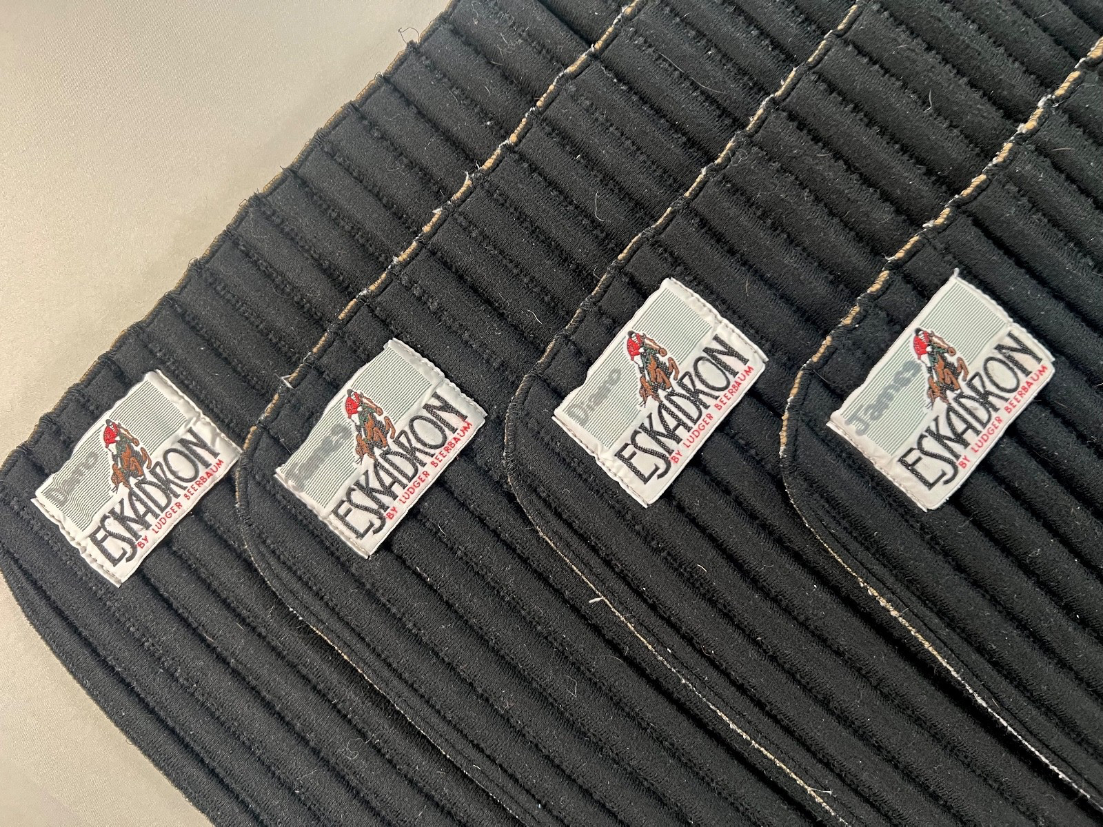 16" Eskadron Black Climatex Bandage Liners / Standing Wraps (Set of 4)