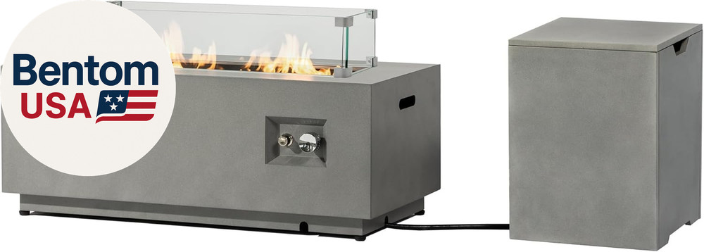 Outdoor Fire Pit Table Propane Gas Fire Pits Outdoor Fireplaces 42″ Rectangular