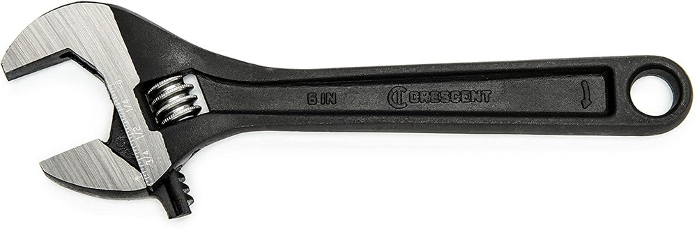 6" Adjustable Black Oxide Wrench - Carded - AT26VS