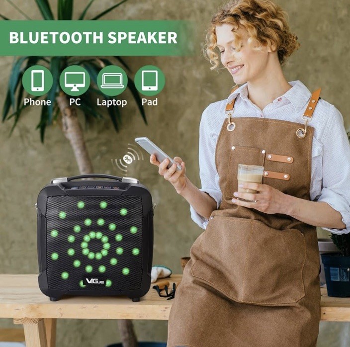 Vegue Wireless Karaoke Machine, Portable PA System Bluetooth Speaker VS-0803
