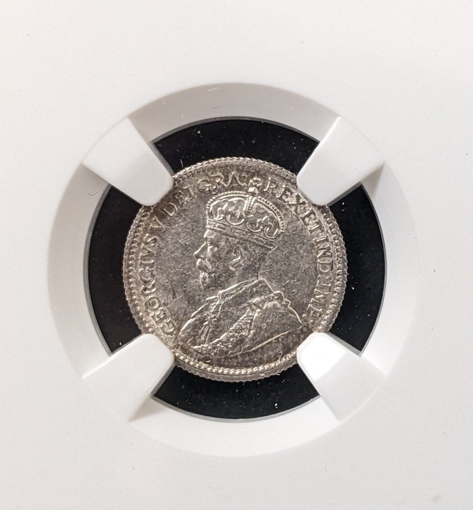 1912 Canada Silver George V 5 Cent NGC AU 58